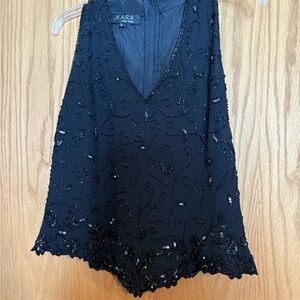 Black Beaded Sleeveless Top